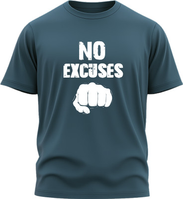 Jazira Graphic Print, Typography Men Round Neck Blue T-Shirt