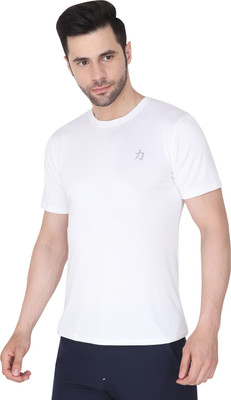 Herculeen Solid Men Round Neck White T-Shirt
