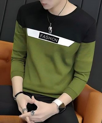 TrendShaper Printed Men Round Neck Green T-Shirt