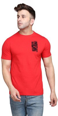 Lawful Casual Printed Men Round Neck Red T-Shirt