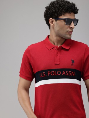 U.S. POLO ASSN. Solid Men Polo Neck Red T-Shirt