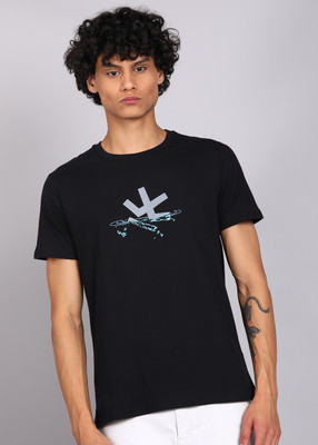 WROGN Graphic Print Men Round Neck Black T-Shirt