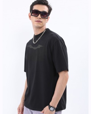 ROYAL STANCE X DC OVERSIZE Graphic Print Men Round Neck Black T-Shirt