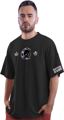 Thecrazymonk Printed Men Round Neck Black T-Shirt
