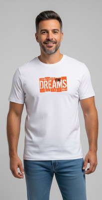 VIBESandNATION Printed Men Round Neck White T-Shirt
