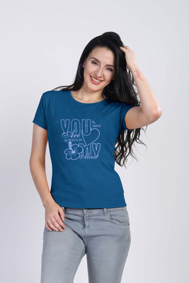 PprimeandPride Printed Women Round Neck Green T-Shirt