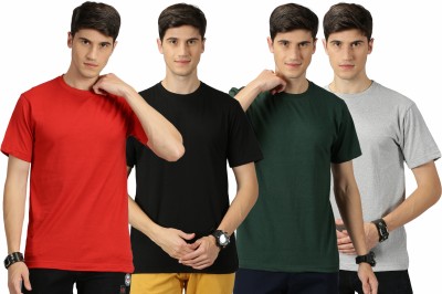 arzan Solid Men Round Neck Red, Black, Green, Grey T-Shirt