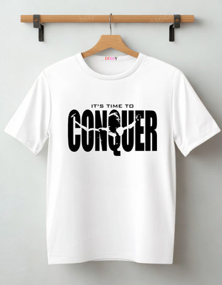 DIBBY Printed Men Round Neck White T-Shirt