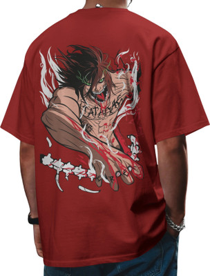 Dhakku Graphic Print Men Round Neck Maroon T-Shirt