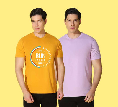 WOOSTRO Printed Men Round Neck Multicolor T-Shirt