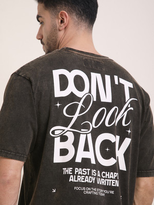 DIFFERENCE OF OPINION Printed Men Round Neck Black T-Shirt