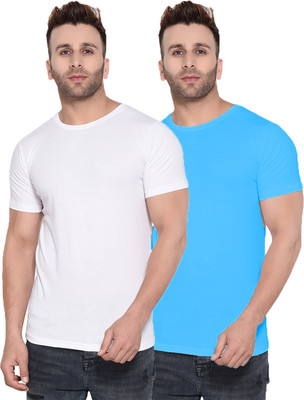 Kroptee Solid Men Round Neck Multicolor T-Shirt