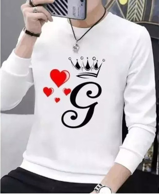 ALNIK Printed Men Round Neck White T-Shirt