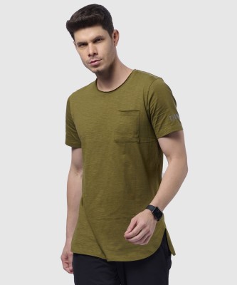 DOMIN8 Printed Men Round Neck Green T-Shirt