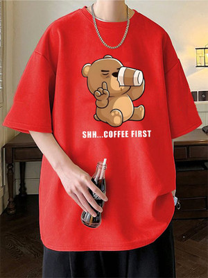 Cool Plus Printed Men Round Neck Red T-Shirt