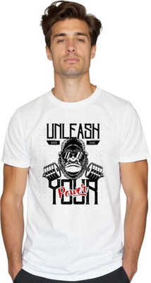 Sharnika Solid Men Round Neck White T-Shirt