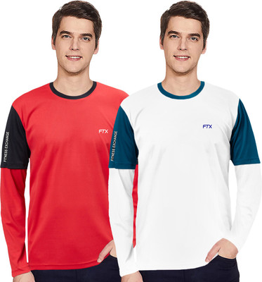 FTX Colorblock Men Round Neck Multicolor T-Shirt