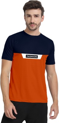 FTX Typography Men Round Neck Orange T-Shirt