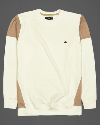 french crown Colorblock Men Round Neck Brown T-Shirt