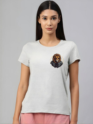 SZN Graphic Print Women Round Neck Grey T-Shirt