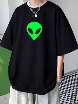 Cool Plus Printed Men Round Neck Black T-Shirt