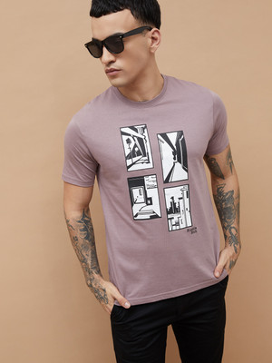 Fame Forever by Lifestyle Printed Men Round Neck Purple T-Shirt