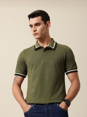 Mr Bowerbird Solid Men Polo Neck Green T-Shirt