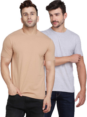 Cryptic Solid Men Round Neck Multicolor T-Shirt