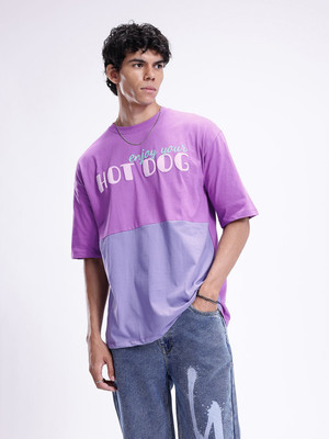 Kook N Keech Printed Men Round Neck Purple T-Shirt