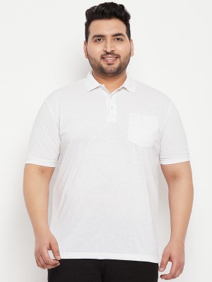 Adobe Solid Men Polo Neck White T-Shirt