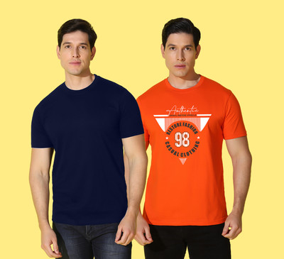 WOOSTRO Printed Men Round Neck Multicolor T-Shirt