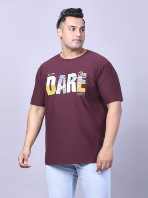 XMEX Graphic Print, Typography Men Round Neck Maroon T-Shirt
