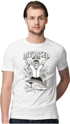 NOIDAPRINT Solid Men Round Neck White, Black T-Shirt