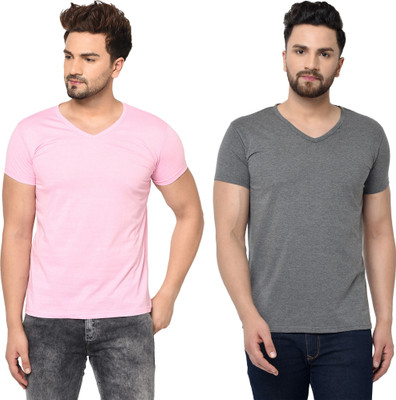 Adorbs Trend Solid Men V Neck Multicolor T-Shirt