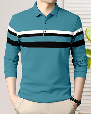 AUSK Colorblock Men Polo Neck Multicolor T-Shirt