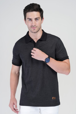 Polo Plus Solid Men Polo Neck Grey T-Shirt