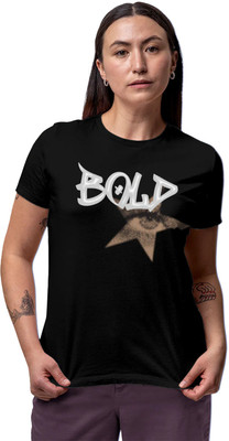 Fighterhero Printed Women Round Neck Black T-Shirt