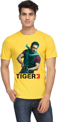 Tee Gallery Printed, Typography Men Round Neck Yellow T-Shirt