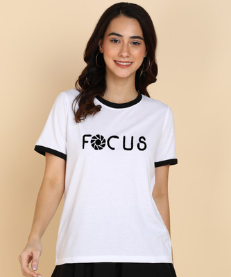 Adyavastram Typography Women Round Neck White T-Shirt