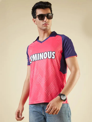 IZON Printed Men V Neck Multicolor T-Shirt