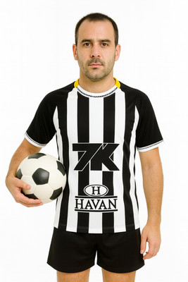 yclothy Striped Men Round Neck Black, White T-Shirt