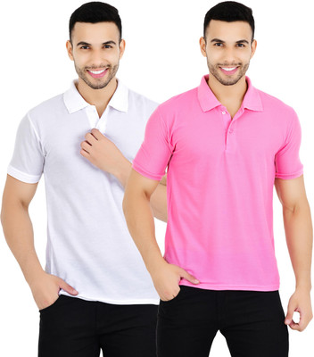 KEOTI Solid Men Polo Neck Multicolor T-Shirt