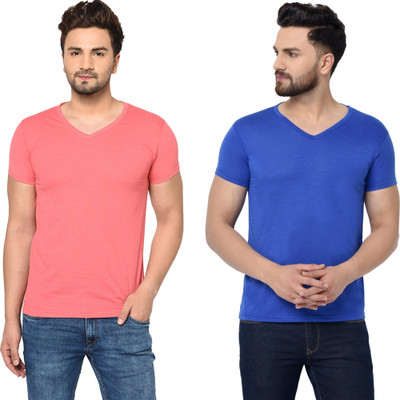 Tresna Fab Solid Men V Neck Multicolor T-Shirt