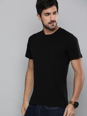 RULEDBYSUN Solid Men Round Neck Black T-Shirt