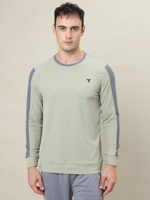 TECHNOSPORT Colorblock Men Round Neck Beige T-Shirt