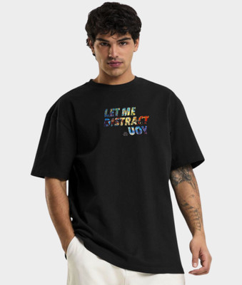 LYNX CLUB Typography Men Round Neck Black T-Shirt