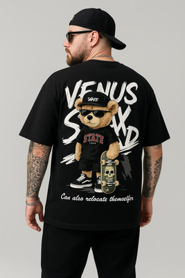 SM SHAYAM CREATION Graphic Print Men Round Neck Black T-Shirt