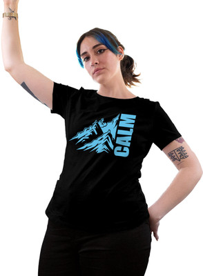 Fighterhero Printed Women Round Neck Black T-Shirt