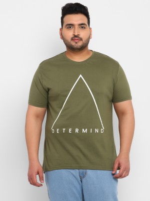 Urbano Plus Typography, Printed Men Round Neck Green T-Shirt