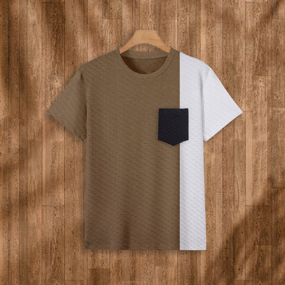 AKSHILU Colorblock Men Round Neck Multicolor T-Shirt